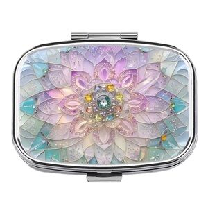 Magical Blooming Flower Multi-Use Mirrored Pill Box Container